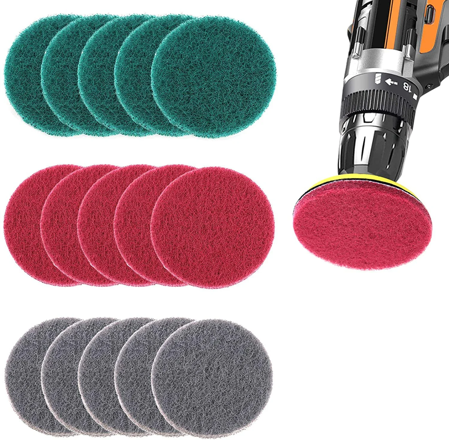 5 Zoll Runde Beflockte Scheuerschwämme Hochleistungs-Nylonschwamm 180-3000 Körnung Industrielle Metallpolierpads Image