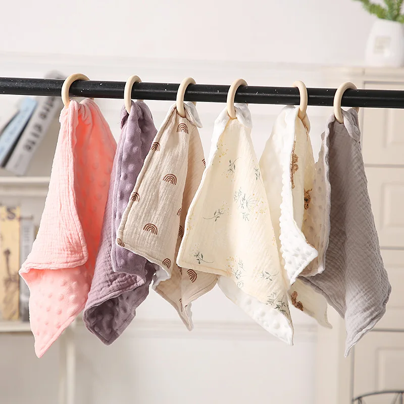 Baby Baumwolle Tröster Decke Weichen Neugeborenen Gaze Peas Beruhigende Handtuch Nette Kinder Schlaf Spielzeug Beruhigen Beschwichtigen Handtuch Lätzchen Speichel Handtuch Image