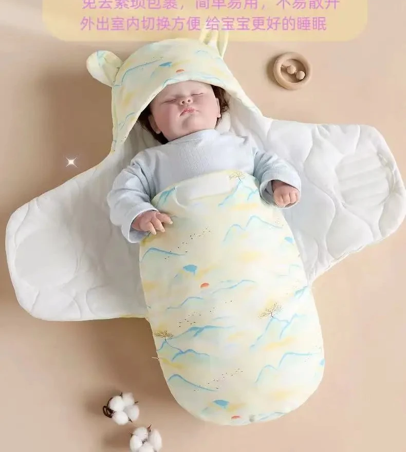 Neugeborenen Baby Quilt Herbst Winter Stil Cartoon Einzelzimmer Paket Eingewickelt Quilt Abdeckung Tier Muster Reine Farbe Samt Material Image