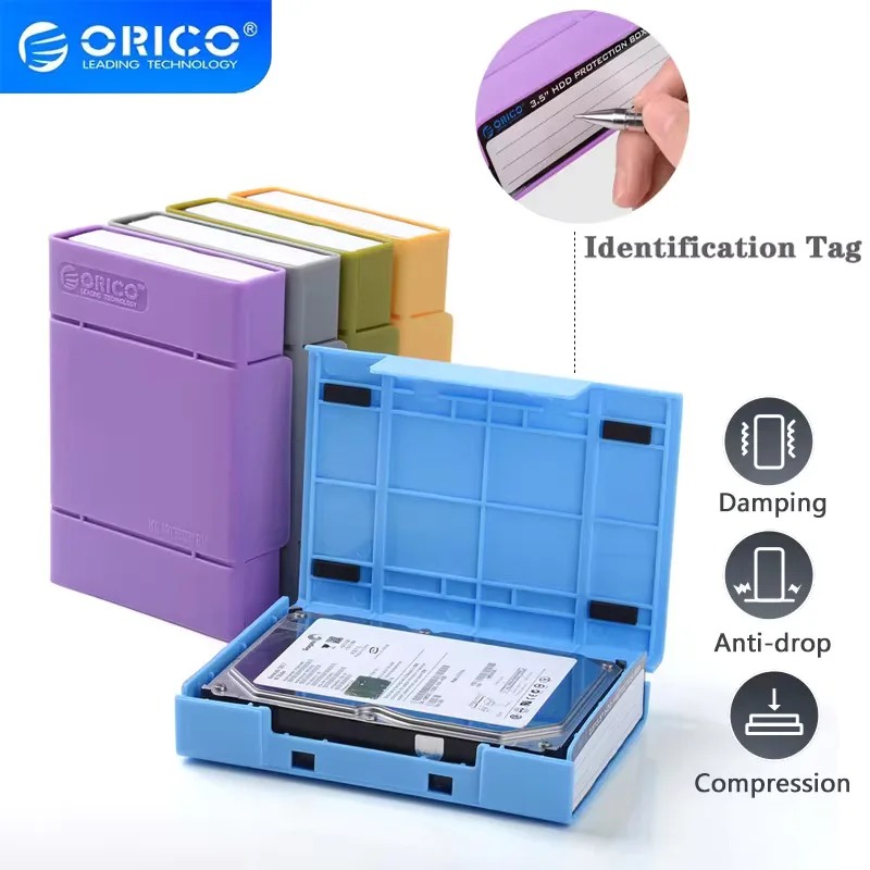 ORICO PHP-35 Festplattenbox, stoßfeste Aufbewahrungstasche, 3,5-Zoll-Festplattenschutzbox, Schutzhülle mit wasserdichter Funktion Image