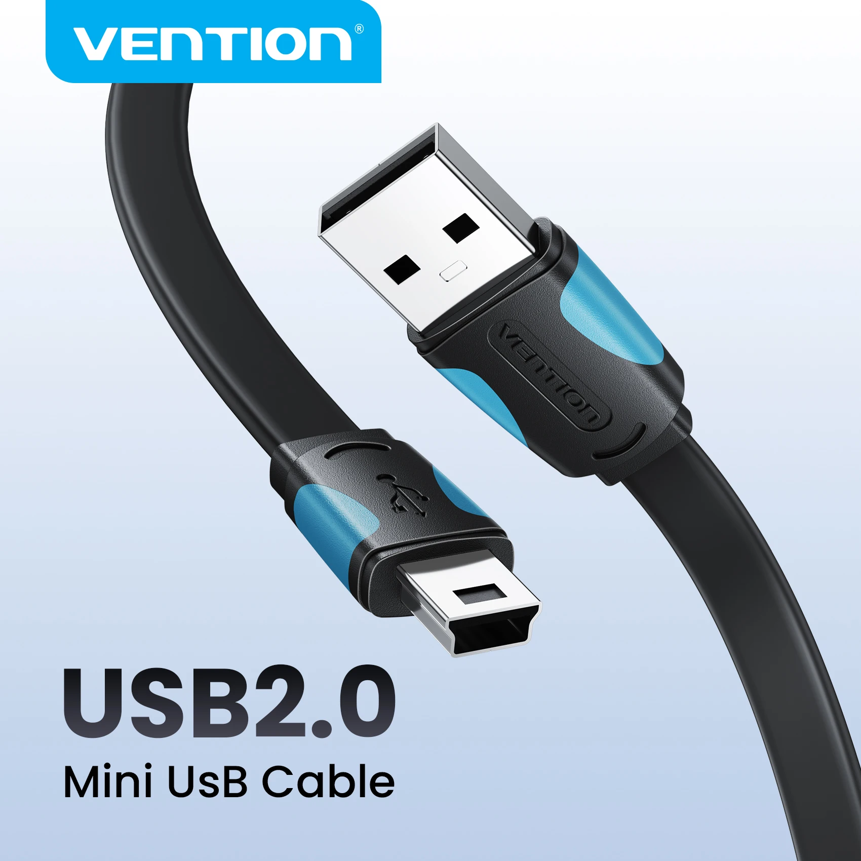 Vention Mini-USB-Kabel, schnelles Aufladen, USB auf Mini-USB-Datenkabel für Digitalkamera, HDD, MP3, MP4-Player, DVR, GPS, Mini-USB 2.0-Kabel Image