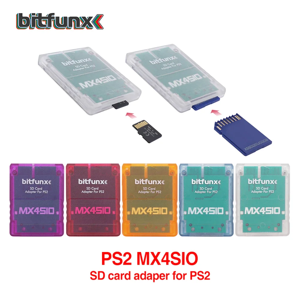 Bitfunx MX4SIO SIO2SD-Adapter für SD Mirco SD-Spielkartenleser für PS2 SONY Playstation 2-Konsolen