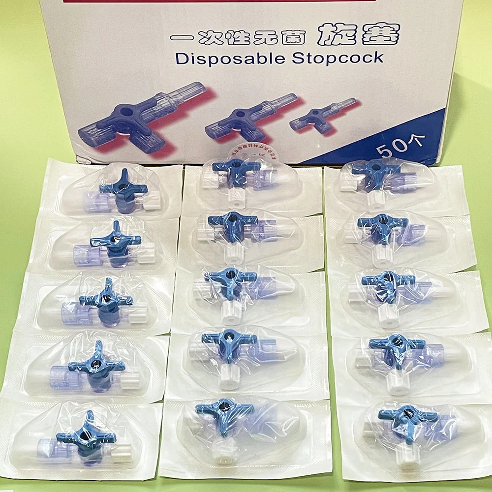 10 stücke/30 stücke/50 stücke/100 Pet Medizinische EO Sterile 3 Weg Rohr Anschluss Absperrhahn mit Luer-lock Ventil Drei Weg Stop Hahn Von Krankenhaus Image