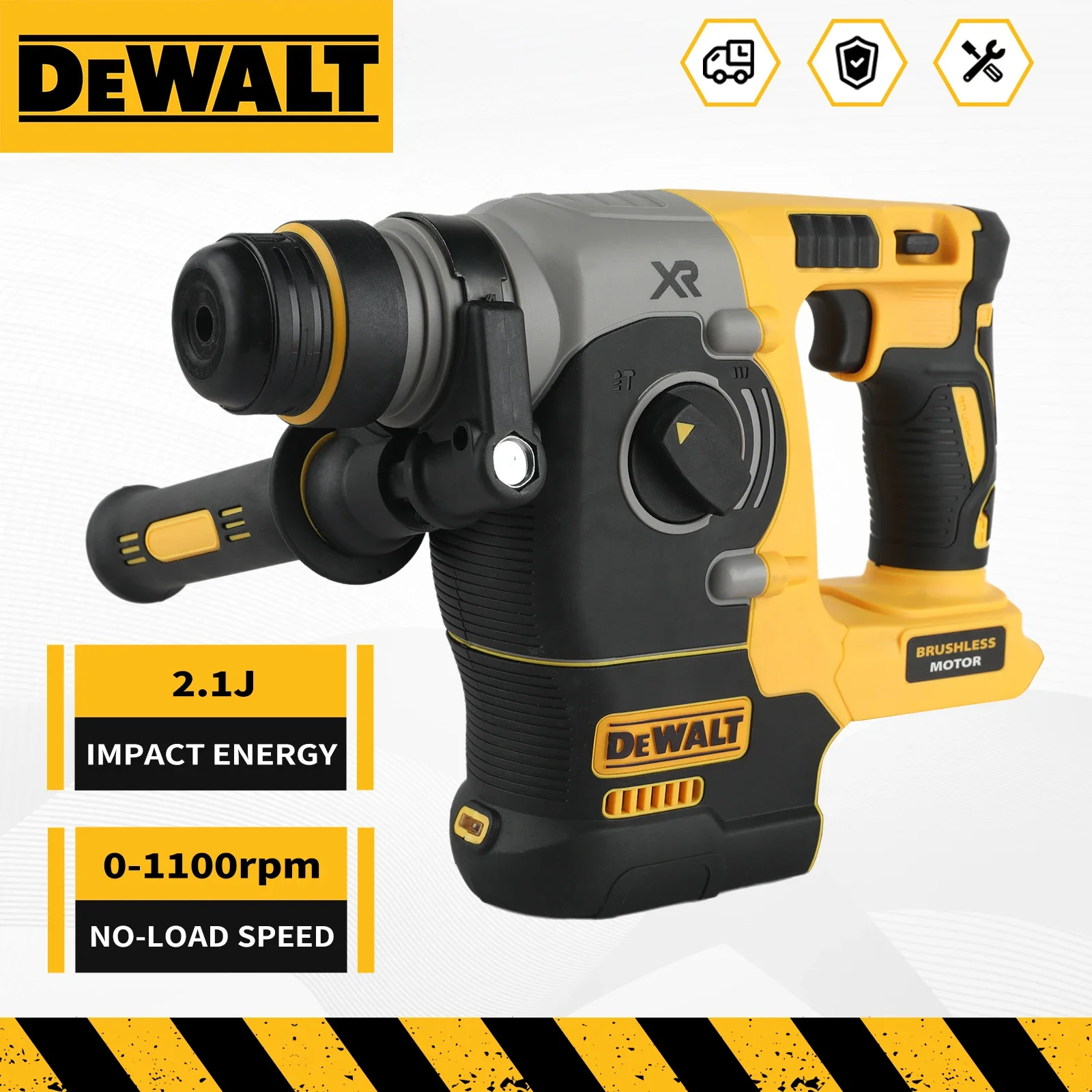 DEWALT Schlagbohrmaschine, 18 V/20 V, MAX SDS, bürstenlos, 1 Zoll PLUS, L-förmiger Holzbearbeitungs-Schlagbohrschrauber (keine Batterie) Image