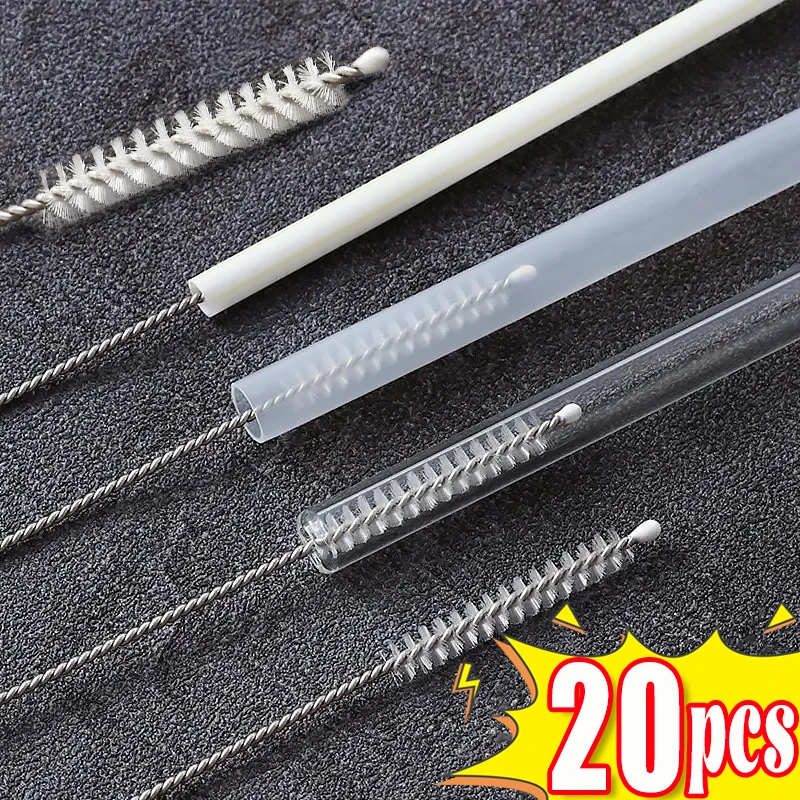 Langes Reinigungsbürsten-Set, wiederverwendbarer Rohrreiniger, Nylon-Edelstahl-Griff, Reinigungsbürsten für Babyflaschen und Becher Image