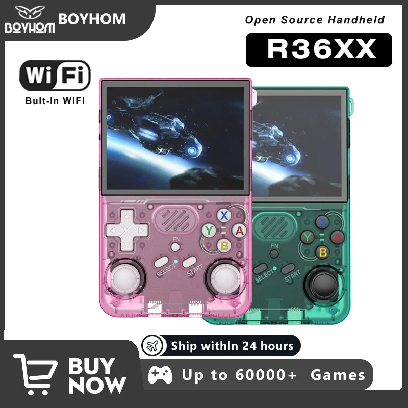 BOYHOM R36XX Retro Handheld-Spielekonsole 3,5 Zoll IPS-Bildschirm 64 GB/128 GB/256 GB WiFi NES SNES Game Boy Emulator ARKOS Image