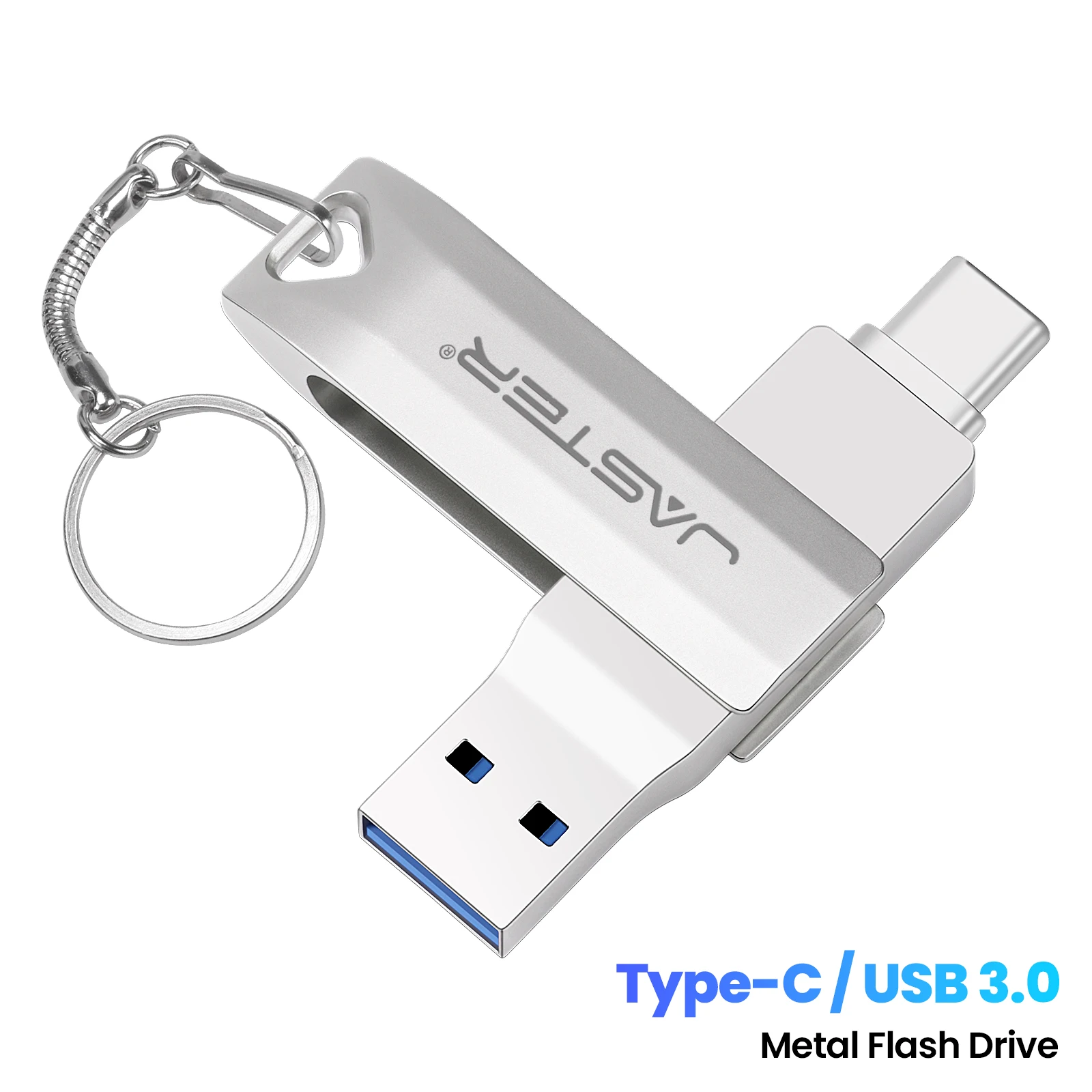 Typ C 2-in-1-USB-3.0-Flash-Laufwerk, 16 GB, 32 GB, 64 GB, 128 GB, 256 GB, USB-Speicherstick mit echter Kapazität für Telefon und PC Image