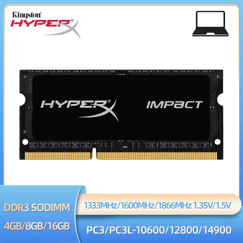 1/2PCS HyperX Memoria Ram DDR3 DDR3L 4GB 8GB 1600 1333 1866MHz Sodimm PC3-10600 12800 14900 Laptop 1,35/1,5 V 204Pin Notebook RAM Image