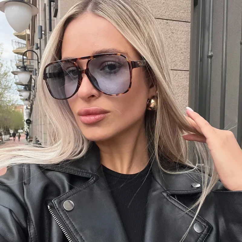 Schutzbrille Mode Großen Rahmen Quadratische Frauen Sonnenbrille Bunte Linse Gradienten Sonnenbrille Outdoor Casual Brillen UV400
