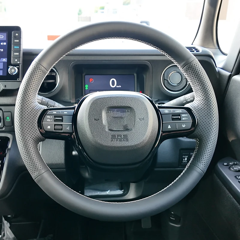 Handgenähter Lenkradbezug aus echtem Nappaleder für Honda N Box (JF5) für Honda Freed Crosstar 2024–2025 Image
