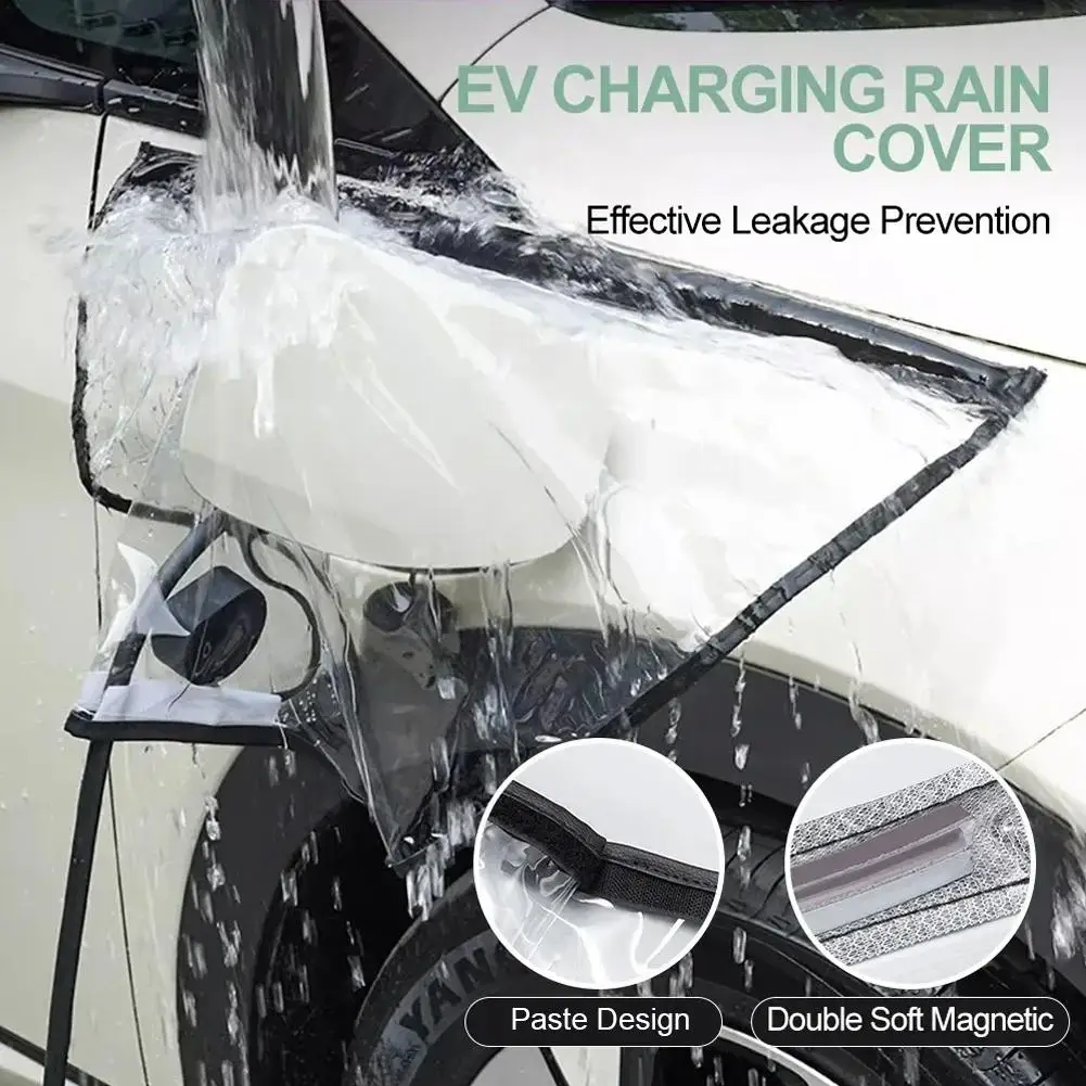 Regenfeste EV-Ladegerät-Steckerabdeckung, universeller staubdichter Schutz für den Außenbereich, Elektroauto, Energiefahrzeuge, Zubehör Image