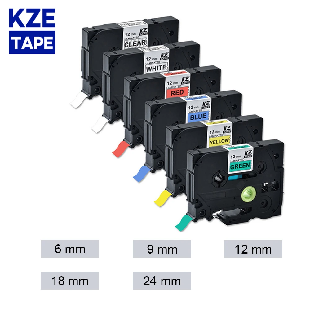 Kze 6 mm 9 mm 12 mm 24 mm 231 kompatibles Brother Tze-231 mehrfarbiges laminiertes Farbband-Etikettenband tze231 631 für P-touch Laber-Drucker Image
