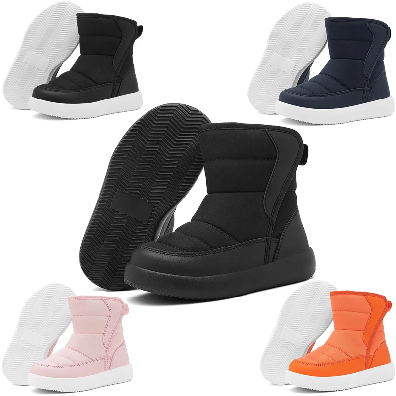 Winter Warme Kinder Schnee Stiefel Plüsch High Top Anti-Slip Casual Kinder Gute Wasserdichte Tuch Schuhe Verdicken Junge Mädchen baumwolle Schuhe Image