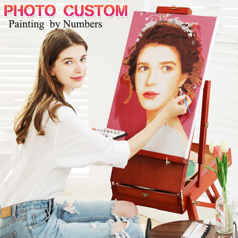 Malen nach Zahlen Dropshipping Personalisiertes Foto Individuelles DIY-Bild Zeichnen und Ausmalen nach Zahlen Acryl Katze Erwachsene ohne Rahmen Image