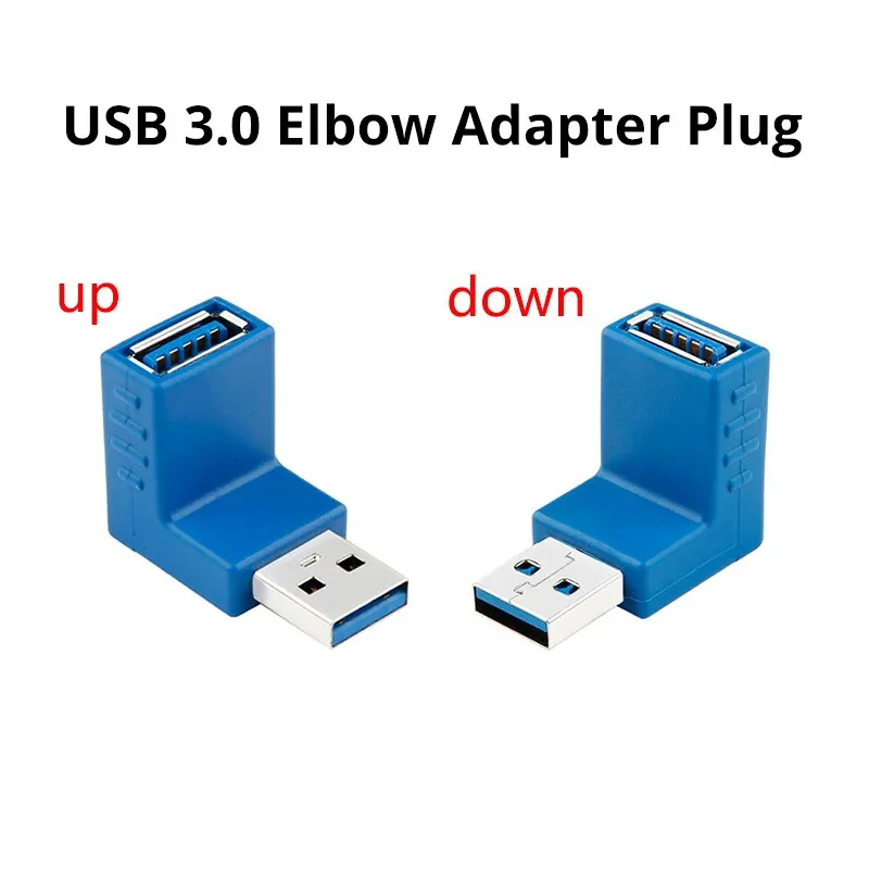 Neueste Heiße USB Stecker Auf Buchse Links Winkel 90 Grad Drehen Adapter USB 3,0 Stecker Auf Buchse Ellenbogen Adapter Stecker Image