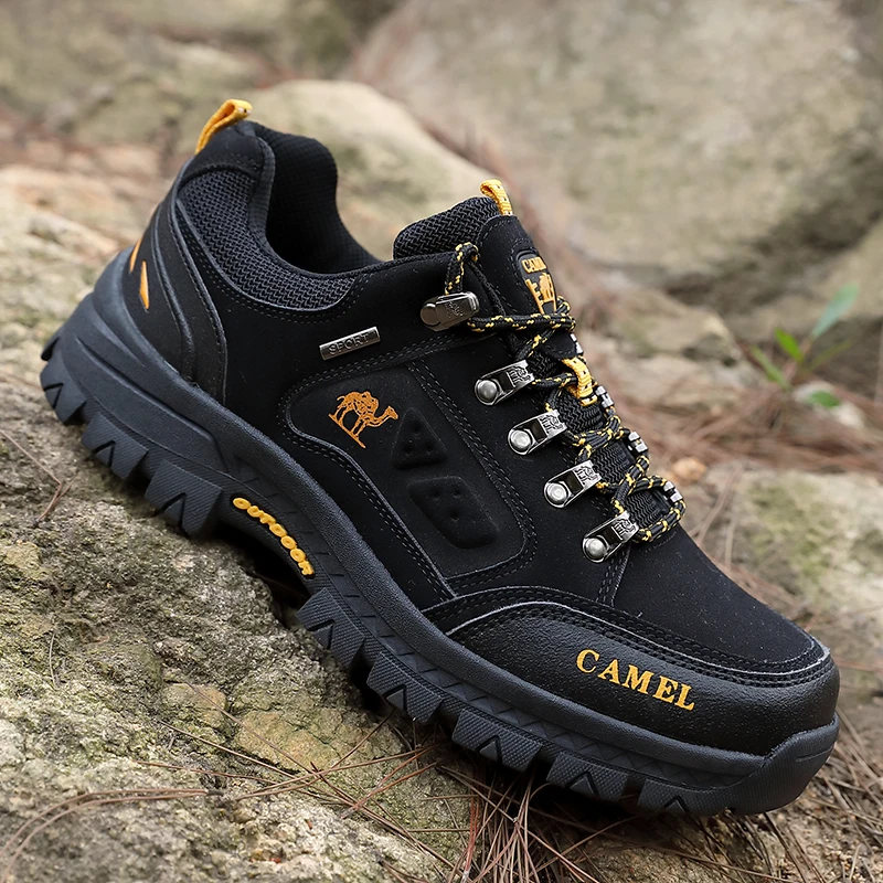 Klassische schwarze Herren-Wanderschuhe, Outdoor-Low-Kletter-Wanderschuhe für Herren, Trekking-Turnschuhe, rutschfeste Bergsteigerschuhe für Herren