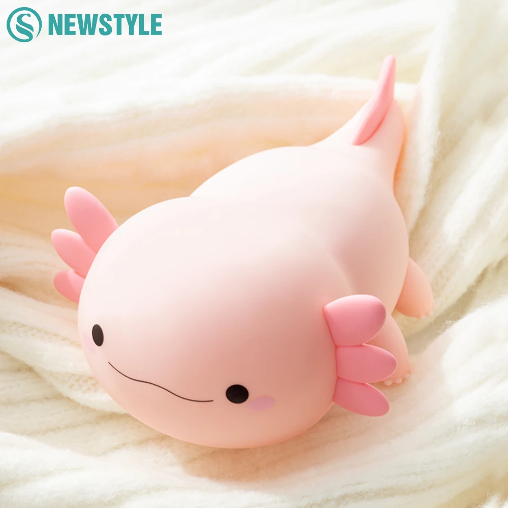 Neuheit Silikon Axolotl Nachtlicht wiederaufladbare Kinderzimmer Schlaflampe Touch Control Nachtlichter für Babyzimmer Dekor