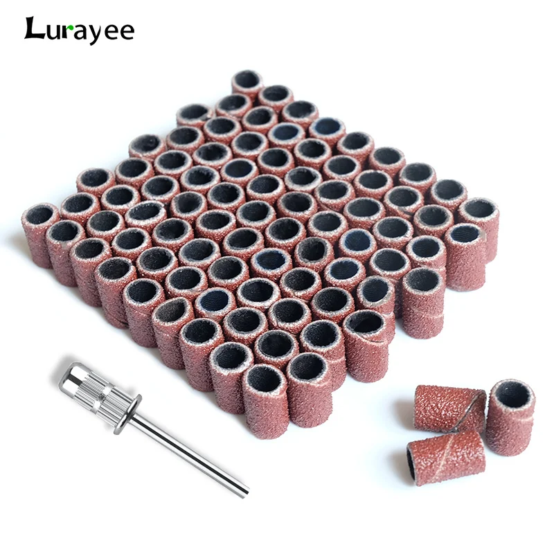 100/50/25 stücke Nagel Schleif Ring Bands Elektrische Maniküre Nagel Bohrer Bits 80/120/180 Grit Gel Nagellack Entfernung Pediküre Werkzeug Image