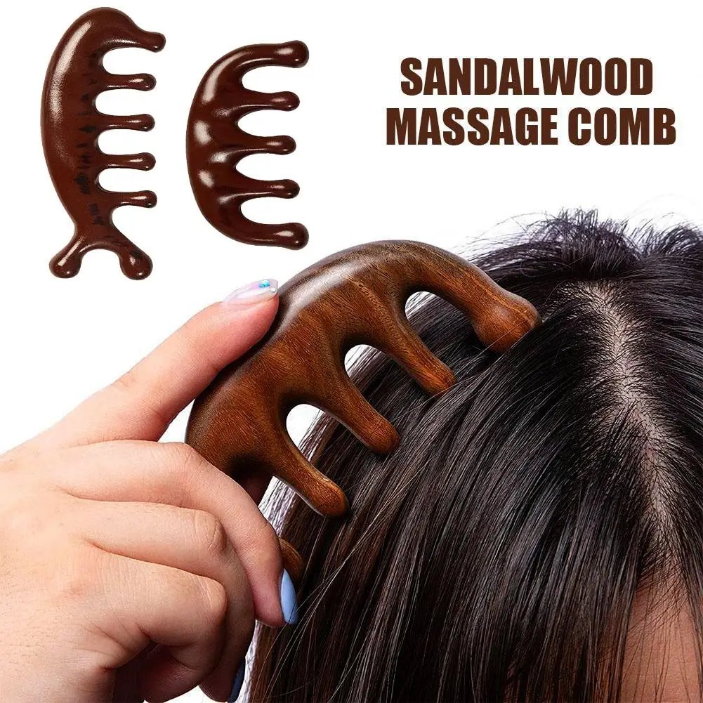 Gua Sha Massagekamm, Kopf- und Gesichtskopfhaut, natürliches Gesichtsmassagegerät, breiter Zahn, Guasha-Schaben, Körpermassage Image