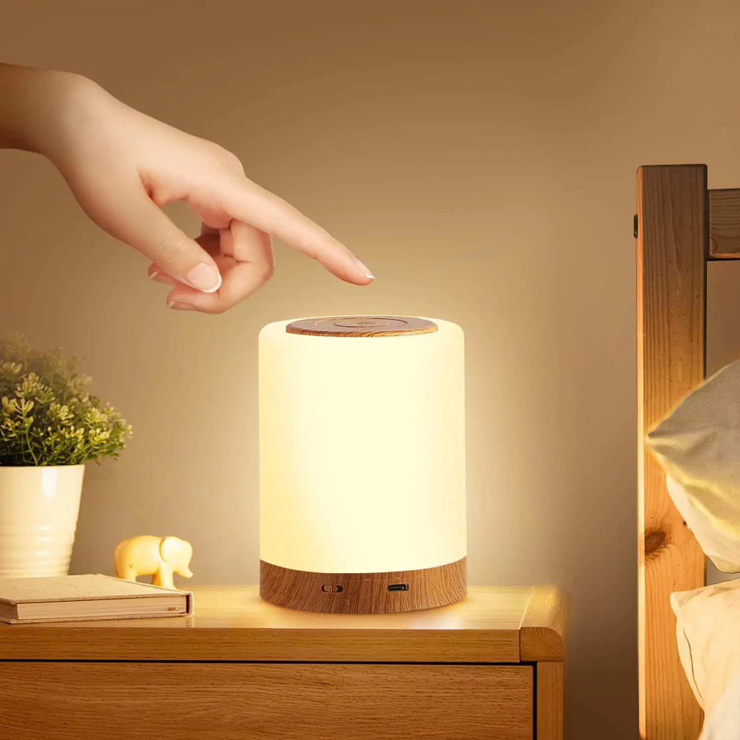 USB wiederaufladbare dimmbare Touch-Lampe Schlafzimmer tragbare Tisch Nachttisch Nachtlampe 13 RGB-Farben Nachtlichter Baby Kinder Nachtlicht