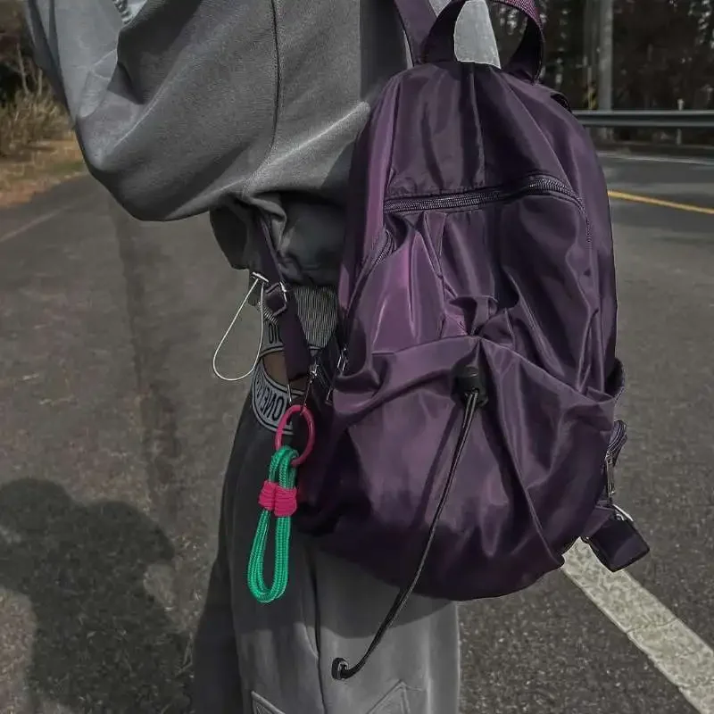 Rucksack Nylon Unisex Reiß verschluss Hoch leistungs schnur Casual School Rucksack für Studenten einfaches All-Match Image