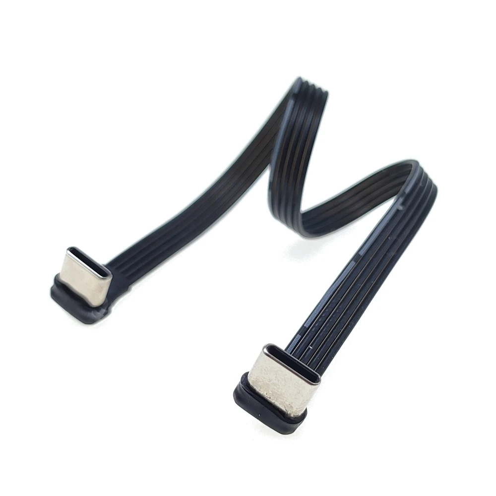 20 cm 30 cm 10 cm 5 cm USB 2.0 Typ-C Flachkabel Verlängerung FPC Kabel USB 2.0 USB-C 90 ° Up/Down abgewinkelter Stecker 5CM-1M Image