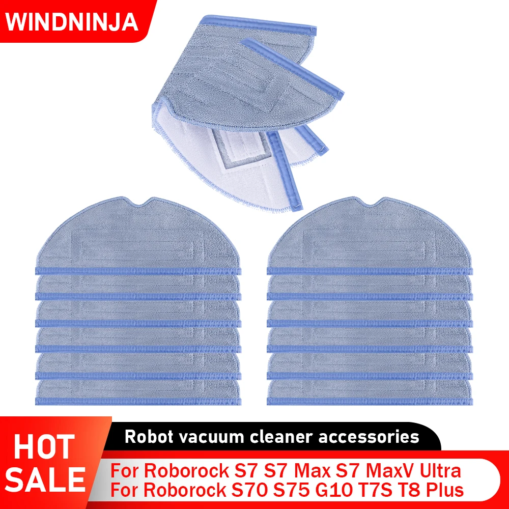 Waschbare wiederverwendbare Mopptücher für Roborock T7S T8 Plus S7 S7Max S7MaxV Ultra S70 S75 G10 Roboter-Staubsauger-Zubehör Mopplappen-Teile Image