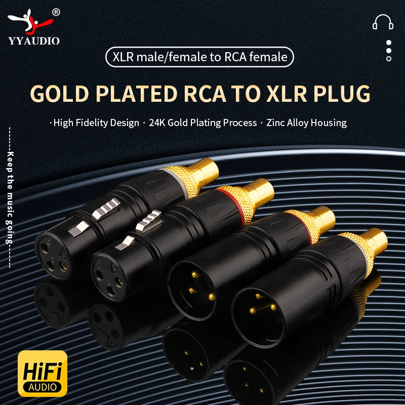 Hochwertige vergoldete XLR 3-polige Mikrofon-Audiokabel, Steckverbinder, männlich, weiblich, Stecker, Kabelanschlüsse, Lautsprecher, XLR-Buchse Image