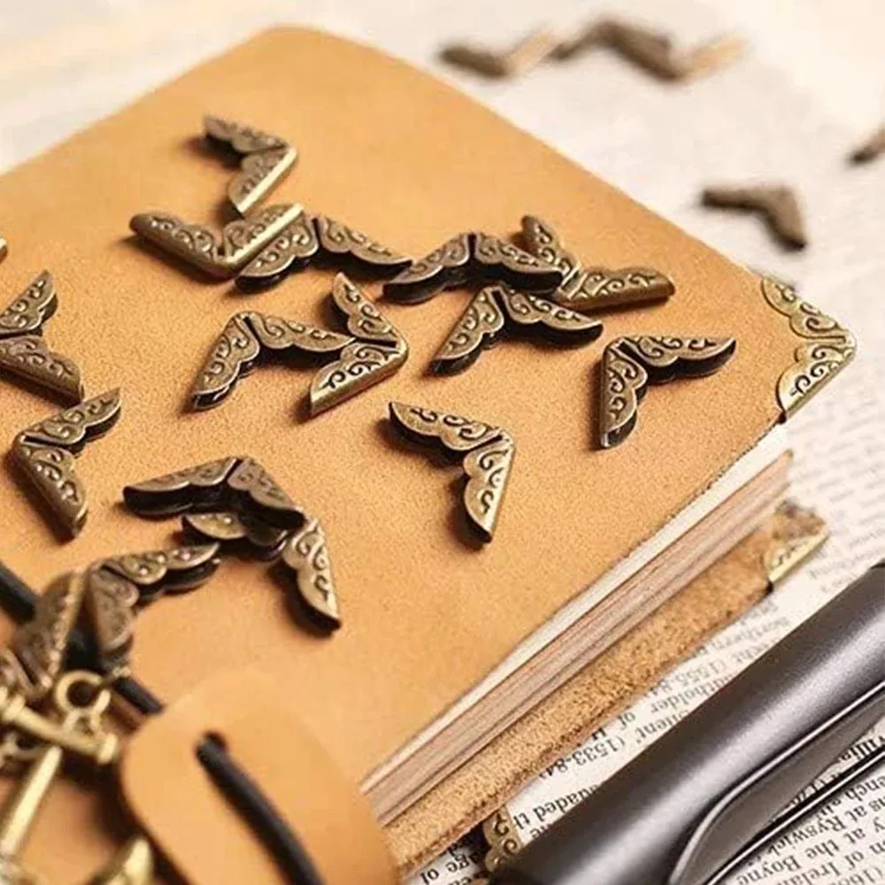 50 Stück Metall Buch Ecke Schutz Vintage Sammelalbum Fotoalbum Notebook Menüs Ordner Schutz Gold Silber Bronze 50 Stück Meta