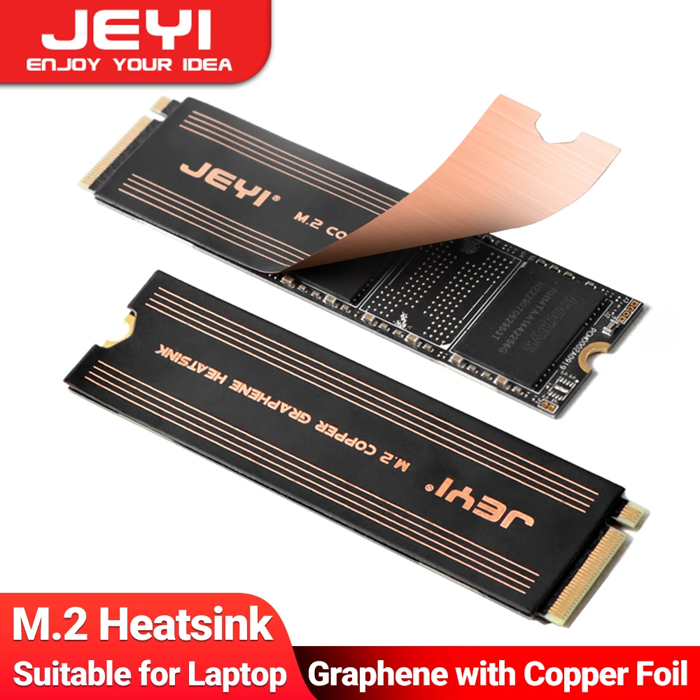 JEYI Graphene M.2 SSD-Kühlkörper, zweilagiger Grafeen- und Kupferfolien-Design-Kühler für Laptop-PC NVMe NGFF 2280-Laufwerk Image