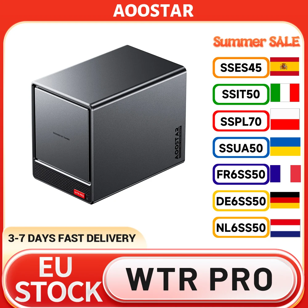 AOOSTAR WTR Pro NAS Mini-PC Barebone (Ohne RAM Ohne SSD) AMD Ryzen 7 5825U 8 Kerne Max 4,5GHz HDMI+DP+Type-C Dreifach-4K-Display WIFI6 Image