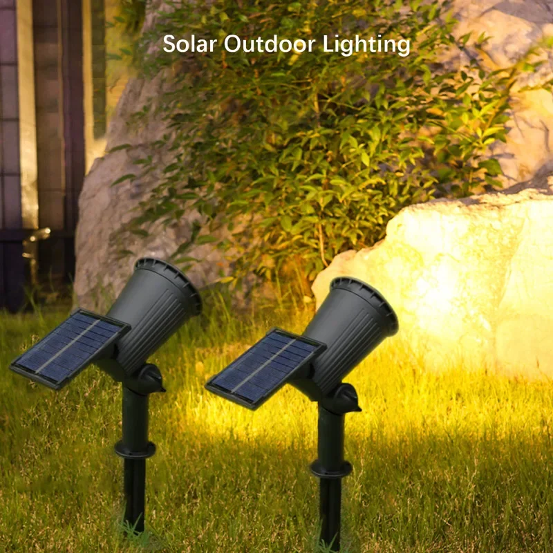 9-LED-Solarstrahler, IP65 wasserdicht für den Außenbereich, Strahler, Helligkeit einstellbar für Garten, Hinterhof, Auffahrt, Terrasse, Dekoration Image