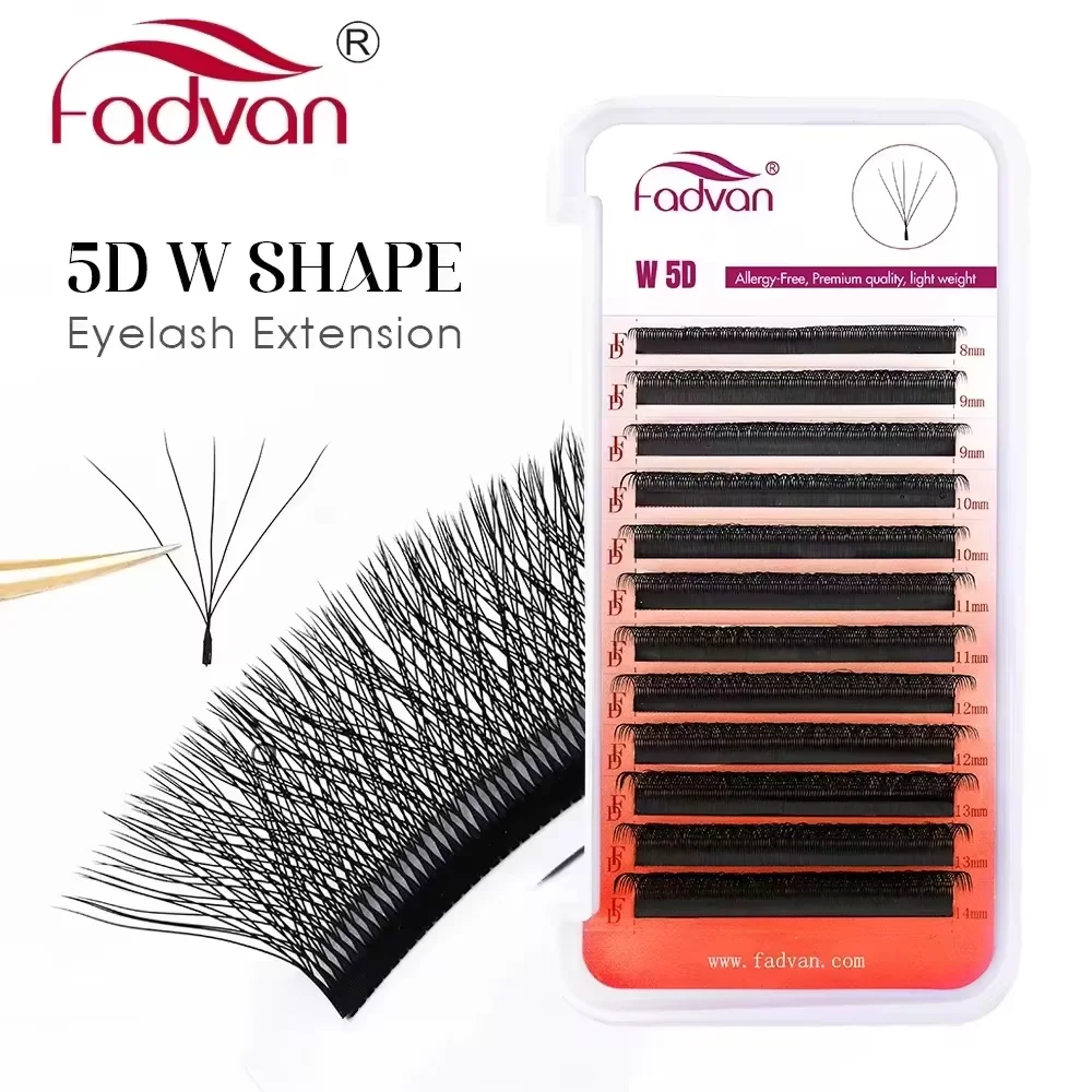 Fadvan 5D W-Form Wimpern Schwarz/Braun 5D Weiche Faux-Nerz Wimpernverlängerung 12 Reihen 5D Fächerwimpern Lieferant Image