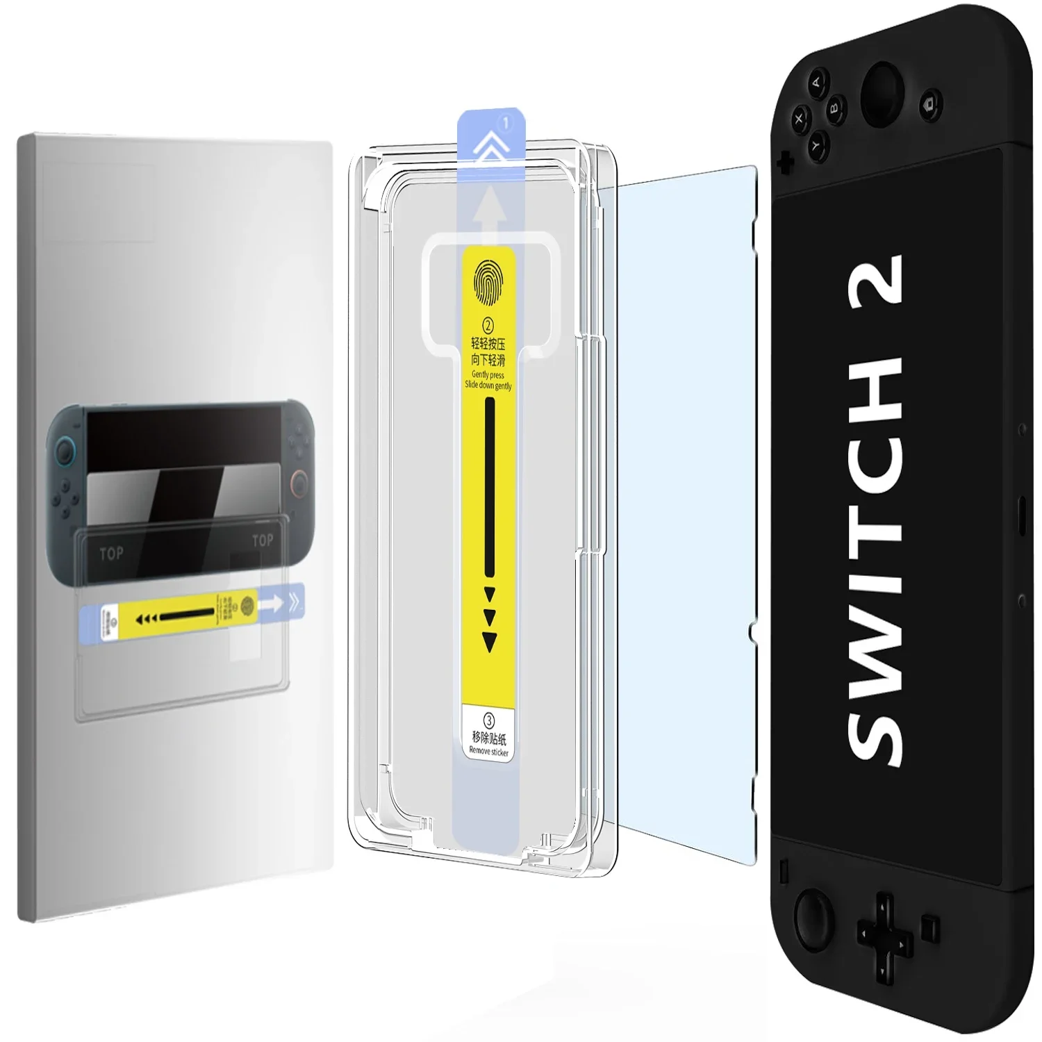Für Nintendo Switch2 Displayschutzfolie aus gehärtetem Glas mit Ausrichtungsset, Härtegrad 9H, blasenfrei, kratzfest, kein Staub, 20,3 cm, 2025, Image