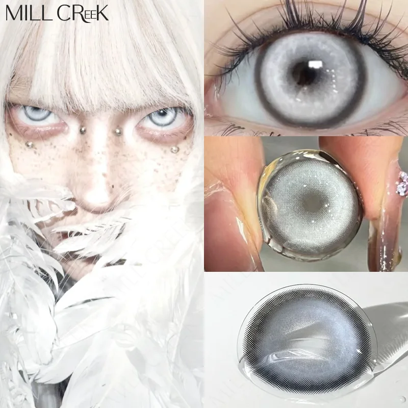 MILL CREEK 2PCS Halloween Cosplay Graduierte Kontaktlinsen Anime Koi Silber Grün Kontaktlinsen Rote Schüler Linsen 14,5mm Jahres Image