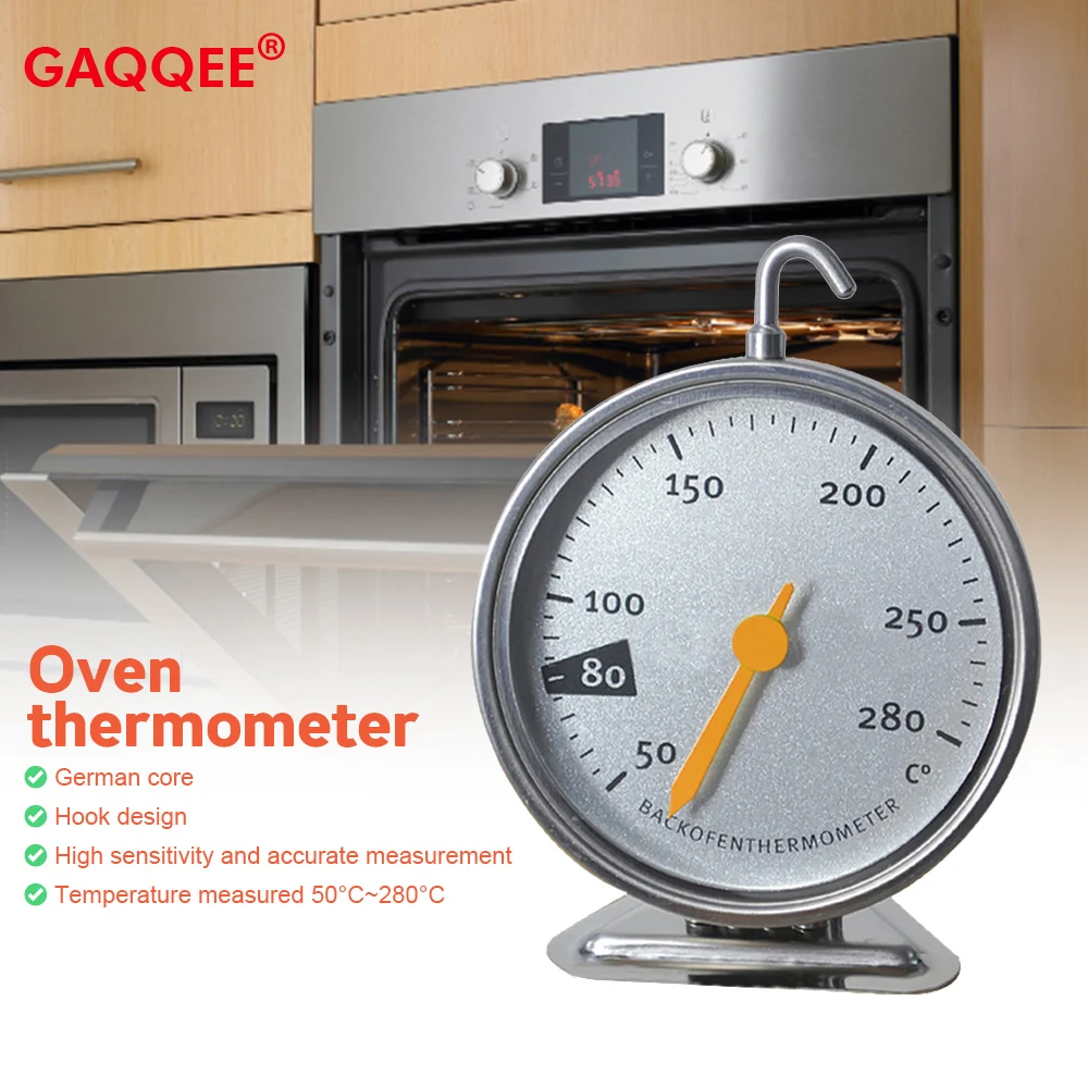 50-280 Celsius Ofenthermometer Edelstahlständer Großes Zifferblatt Backen BBQ Kochen Fleisch Lebensmittel Temperaturmessung Haushalt Image