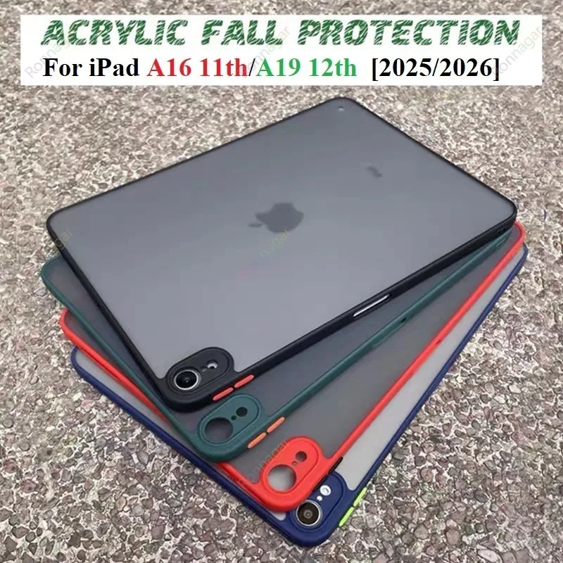 Custodia per iPad A16 11a generazione, iPad 12a generazione A19, 10a generazione, Air 11 13 M4 M3, Air 4 5 10.9 10.2 10.5, Custodia Opaca Trasparente per Tablet Pro 11 12.9 13 M5 M4