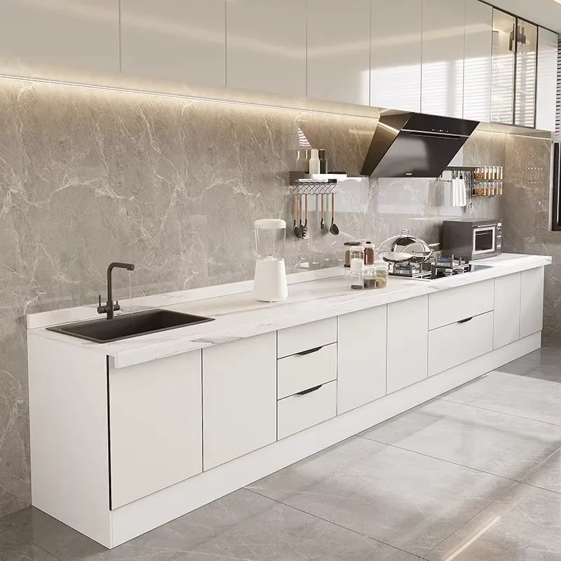 Moderne Komplette Edelstahl-Küchenschränke, Importierte Aufbewahrungslösungen aus China, Kücheninsel-Design, Schränke zum Verkauf #