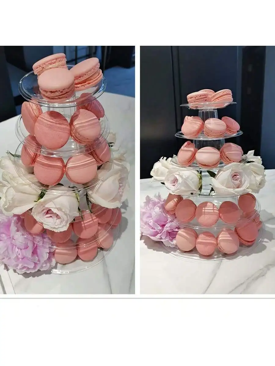 1 Stück 4/6-stöckiger Macaron-Dessert-Luxus-Gebäckständer, Dessert-Papierbecher-Kuchenständer, Kekstablett, geeignet für Feiertagspartys. Image