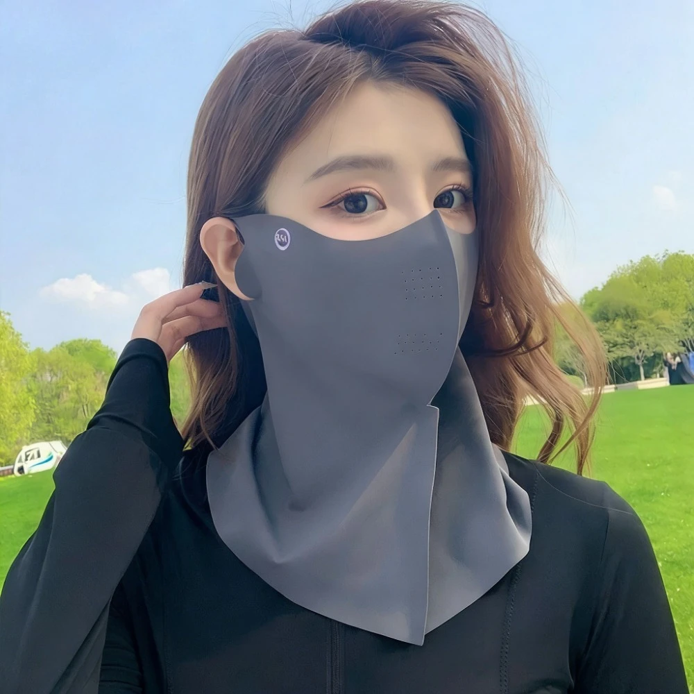 Atmungsaktive UV-Maske aus Eisseide, Sonnenschutz-Gesichtsschutz für den Sport Image