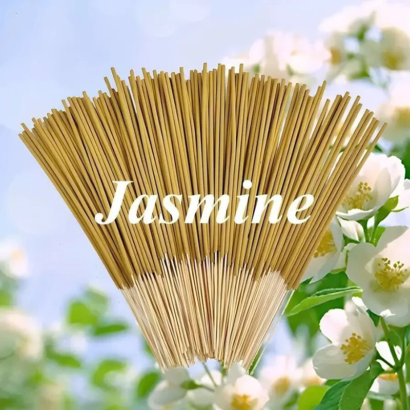 20/50/100/200/300/500 Stück Jasmin-Räucherstäbchen, 8,66 Zoll lang, langanhaltendes Aroma für Yoga, Meditation, Zuhause, Wohnzimmer, Arbeitszimmer Image