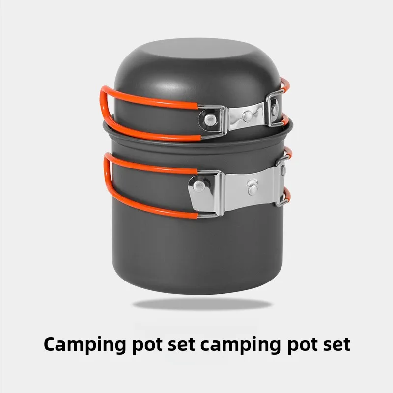 DS101 Outdoor Camping Kochgeschirr-Set für 1 bis 2 Personen Leichtes Rucksack-Kochset mit Deckel Kaffeetasse Multifunktions-Kit Image