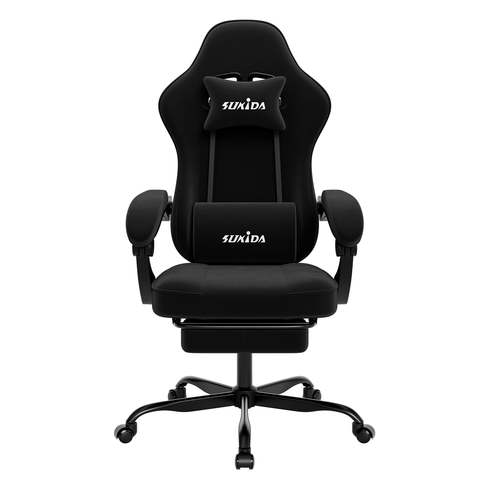 SUKIDA Gaming-Stuhl mit Fußstütze, Racing-Stuhl-Design PC-Stuhl, Ergonomischer Bürostuhl Verstellbar mit Lendenwirbelstütze