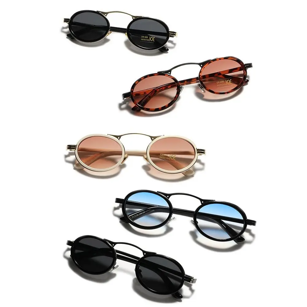 2024 Punk Sonnenbrille Damenmode ovale Sonnenbrille Vintage Metallrahmen Schatten kleine weibliche Brillen uv400 Schutz Image