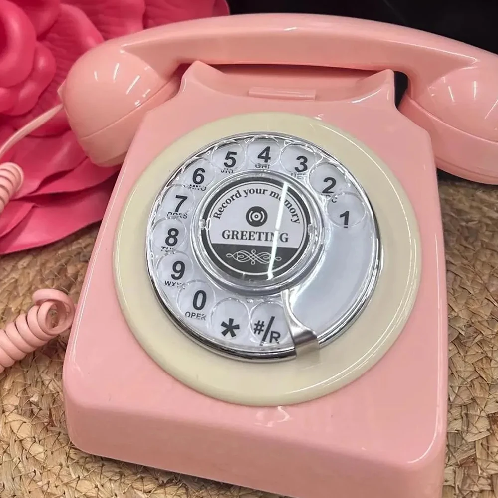 Gelbes Hochzeits-Audio-Gästebuch, Telefon, drehbarer Stil, antikes Telefon-Audio-Gästebuch, Telefonnachricht, Diktiergerät für Hochzeit