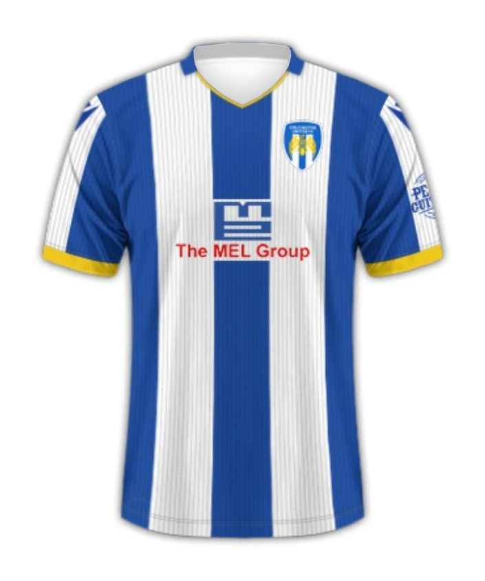 Maillot de football Colchester United 2026 domicile adulte, T-shirt athleisure, ensemble familial assorti, séchage rapide, doux et léger, pour toute la famille et les enfants