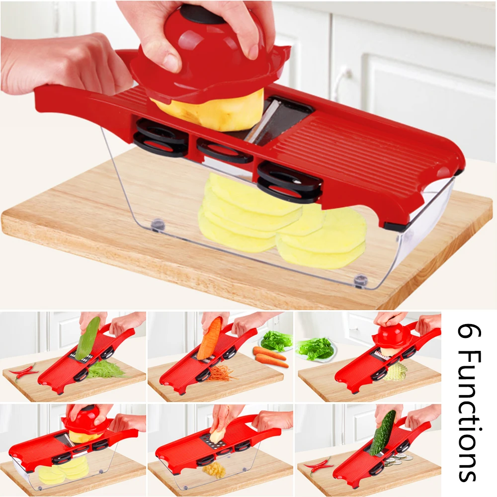 Coupe-fruits, outils de cuisine, Gadget de cuisine, trancheur de Mandoline de légumes, râpe à 6 lames, ensembles d'outils de cuisine