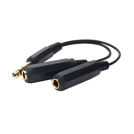 Male 6.35mm to 6.35mm 1/4inch Female Sound Y Splitters Cable 2x6.35mm 1/4 to 6.35mm Stereo Sound Adapters Cable