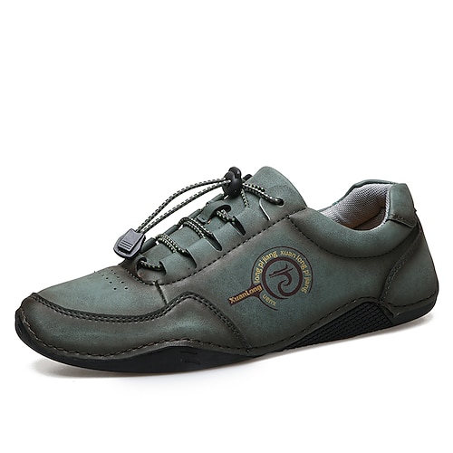 Dunkelgrüne Herren-Sneaker zum Schnüren – leichte und bequeme Schuhe zum Laufen, weich und elegant, ideal für Alltag, Reisen, Autofahren und Freizeit. Image