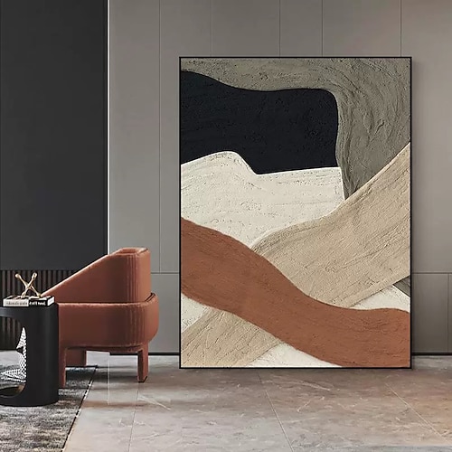 Mintura, handgefertigte Ölgemälde auf Leinwand mit Struktur, moderne, schlichte abstrakte Bilder für die Wanddekoration zu Hause oder im Hotel, gerollt, rahmenlos, ungespannt.